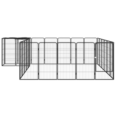 vidaXL 26-Panel Dog Playpen Black 19.7"x39.4" Powder-coated Steel - Indoor/Outdoor Exercise Area for Dogs - Sturdy & Safe - Easy to Assemble