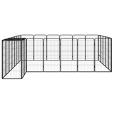 vidaXL 26-Panel Dog Playpen Black 19.7"x39.4" Powder-coated Steel - Indoor/Outdoor Exercise Area for Dogs - Sturdy & Safe - Easy to Assemble