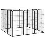 vidaXL 12-Panel Dog Playpen Black - Sturdy and Durable Steel Construction