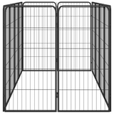 vidaXL 12-Panel Dog Playpen Black - Sturdy and Durable Steel Construction