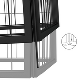 vidaXL 12-Panel Dog Playpen Black - Sturdy and Durable Steel Construction