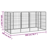 vidaXL 12-Panel Dog Playpen Black - Sturdy and Durable Steel Construction