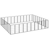 vidaXL 36-Panel Dog Playpen Black 19.7"x39.4" Powder-coated Steel - Sturdy, Safe, and Versatile