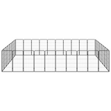 vidaXL 36-Panel Dog Playpen Black 19.7"x39.4" Powder-coated Steel - Sturdy, Safe, and Versatile