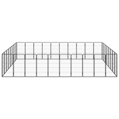 vidaXL 36-Panel Dog Playpen Black 19.7"x39.4" Powder-coated Steel - Sturdy, Safe, and Versatile