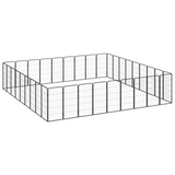 vidaXL 36-Panel Dog Playpen Black 19.7"x39.4" Powder-coated Steel - Sturdy, Safe, and Versatile