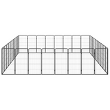 vidaXL 36-Panel Dog Playpen Black 19.7"x39.4" Powder-coated Steel - Sturdy, Safe, and Versatile