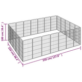 vidaXL 24-Panel Dog Playpen Black 19.7"x39.4" Powder-coated Steel