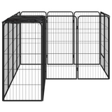 vidaXL 14-Panel Dog Playpen Black | 19.7"x39.4" | Powder-coated Steel