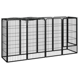 vidaXL 10-Panel Dog Playpen Black 19.7"x39.4" Powder-coated Steel