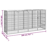 vidaXL 10-Panel Dog Playpen Black 19.7"x39.4" Powder-coated Steel