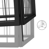 vidaXL 20-Panel Dog Playpen Black | Powder-coated Steel