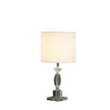 23" Silver Crystal Standard Table Lamp With White Classic Drum Shade Table Lamp - WhatYouNeedSales