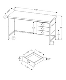 Grey Rectangular Industrial Office Computer Desk with Three Drawers - Ember Workspace - WhatYouNeedSales