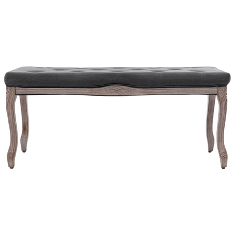 vidaXL Bench Linen Solid Wood – Dark Gray - Antique Charm and Comfortable Seating