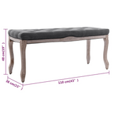 vidaXL Bench Linen Solid Wood – Dark Gray - Antique Charm and Comfortable Seating