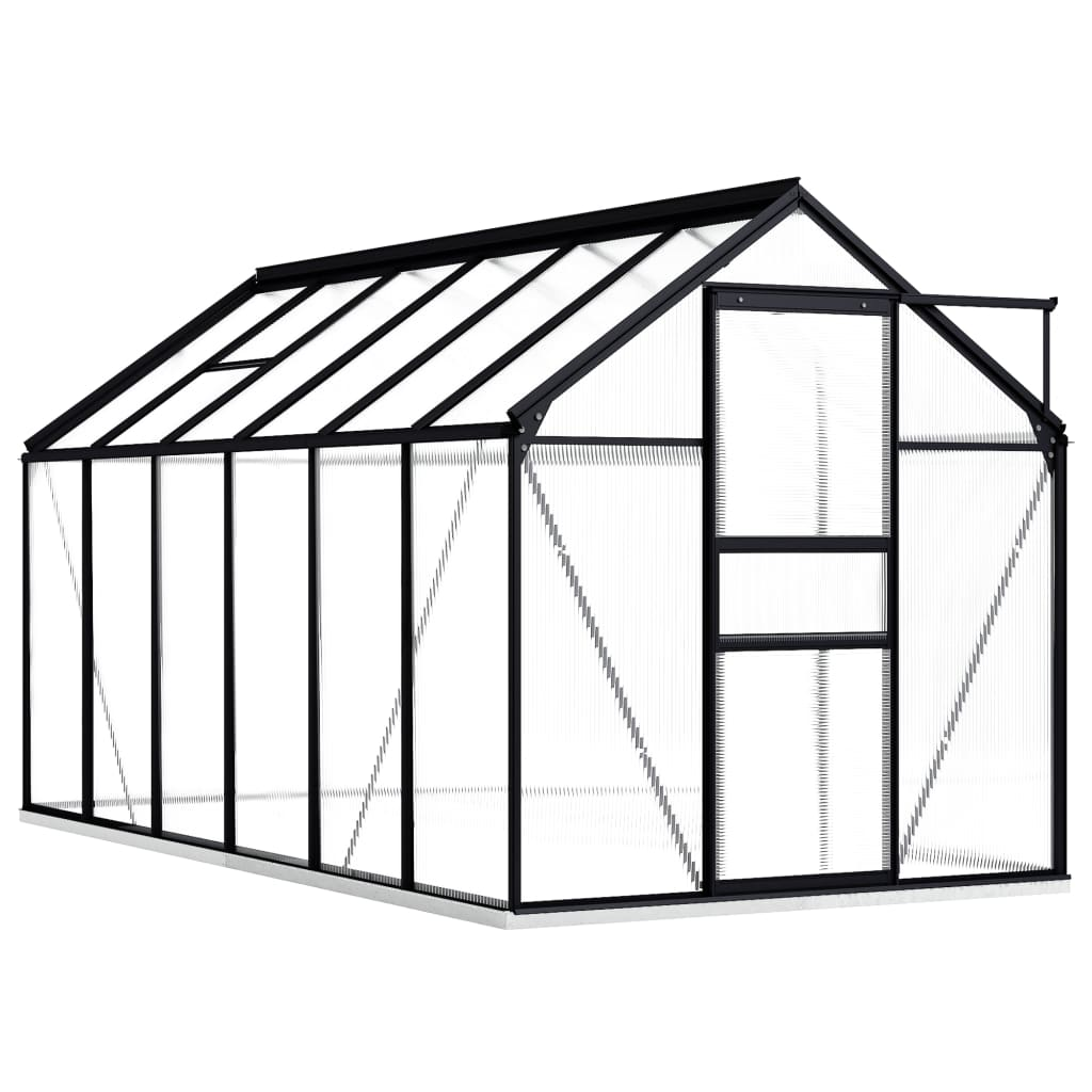 vidaXL Greenhouse with Base Frame Anthracite Aluminum - Protect Your Plants from the Cold