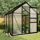 vidaXL Greenhouse with Base Frame - Anthracite Aluminum - 38.9 ft²