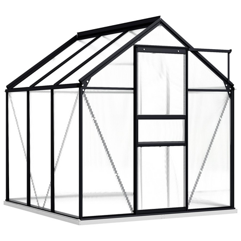 vidaXL Greenhouse with Base Frame - Anthracite Aluminum - 38.9 ft²