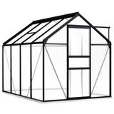 vidaXL Greenhouse with Base Frame Anthracite Aluminum 51.1 ft² - Protect Your Plants with Style