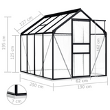 vidaXL Greenhouse with Base Frame Anthracite Aluminum 51.1 ft² - Protect Your Plants with Style