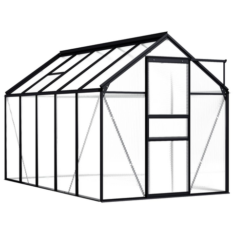 vidaXL Greenhouse Anthracite Aluminum 63.4 ft²