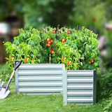 L-Shaped Galvanized Steel Raised Garden Bed - Ideal for Corner Placement and Planting Vegetables, Fruits, Herbs, Flowers, and More