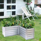 L-Shaped Galvanized Steel Raised Garden Bed - Ideal for Corner Placement and Planting Vegetables, Fruits, Herbs, Flowers, and More