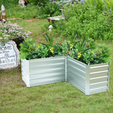 L-Shaped Galvanized Steel Raised Garden Bed - Ideal for Corner Placement and Planting Vegetables, Fruits, Herbs, Flowers, and More