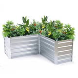 L-Shaped Galvanized Steel Raised Garden Bed - Ideal for Corner Placement and Planting Vegetables, Fruits, Herbs, Flowers, and More