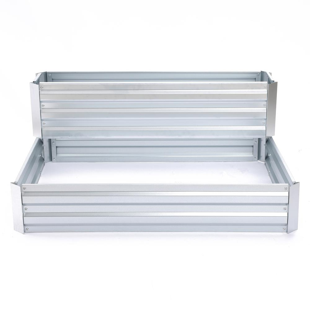 2-Tier Rectangular Galvanized Steel Raised Garden Bed - Create a Beautiful and Unique Garden