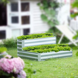 2-Tier Rectangular Galvanized Steel Raised Garden Bed - Create a Beautiful and Unique Garden