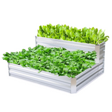 2-Tier Rectangular Galvanized Steel Raised Garden Bed - Create a Beautiful and Unique Garden