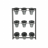 Nine Pot Metal Framed Wall Planter - Add Life to Your Indoor and Outdoor Spaces