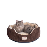 Armarkat Model C01HKF/MH Pet Bed with Polyfill in Beige & Mocha for Cats and Extra Small Dogs