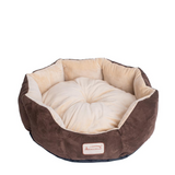 Armarkat Model C01HKF/MH Pet Bed with Polyfill in Beige & Mocha for Cats and Extra Small Dogs