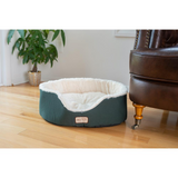 Armarkat Pet Bed Model C04HML/MB - Laurel Green and Ivory | Durable Canvas and Silky Soft Plush