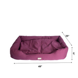 Armarkat D01FJH-X Extra Large Burgundy Bolstered Pet Bed - Waterproof, Machine Washable