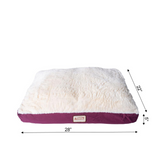 Armarkat Model M02HJH/MB-M Medium Pet Bed Mat with Poly Fill Cushion in Burgundy & Ivory