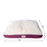 Armarkat Model M02HJH/MB-L Large Pet Bed Mat with Poly Fill Cushion in Ivory & Burgundy