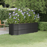 vidaXL Garden Raised Bed Powder-coated Steel 88.2"x31.5"x26.8" Anthracite