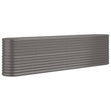 vidaXL Garden Raised Bed Powder-coated Steel 102.4"x15.7"x26.8" Gray