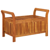 vidaXL Patio Storage Bench with Cushion 35.8" Solid Wood Acacia | Outdoor Furniture