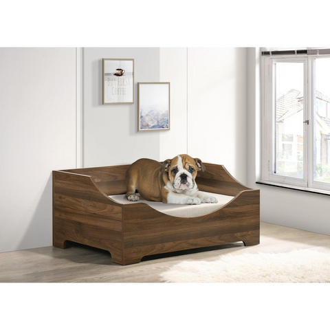 Gibson Brown Alder Wood Finish 36" Wide Modern Comfy Pet Bed with Cushion