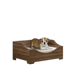 Gibson Brown Alder Wood Finish 36" Wide Modern Comfy Pet Bed with Cushion