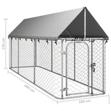 vidaXL Outdoor Dog Kennel with Roof 157.5"x39.4"x59.1" - Provide Safety, Security, and Comfort for Your Puppy