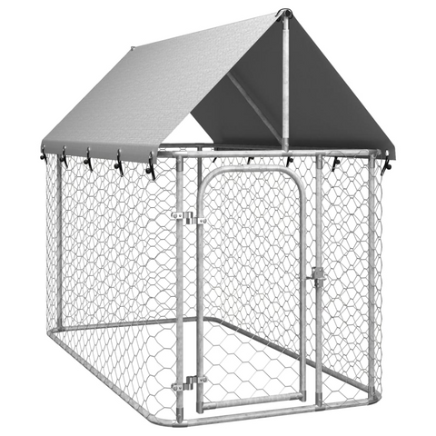 vidaXL Outdoor Dog Kennel with Roof 78.7"x39.4"x59.1"