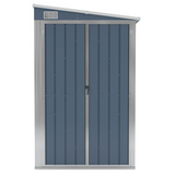 vidaXL Wall-mounted Garden Shed Gray 46.5"x76.4"x70.1" Galvanized Steel