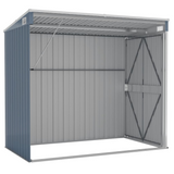 vidaXL Wall-mounted Garden Shed Gray 46.5"x76.4"x70.1" Galvanized Steel