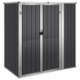 vidaXL Garden Tool Shed Anthracite 63.4"x35"x63.4" Galvanized Steel - Organized Storage Solution for Garden Tools